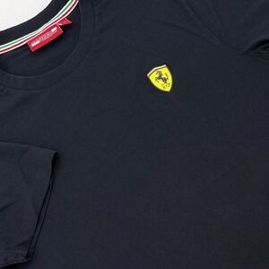 Scuderia Ferrari T-Shirt Mens Large Black Embroidered Logo Racing Tee Excellent